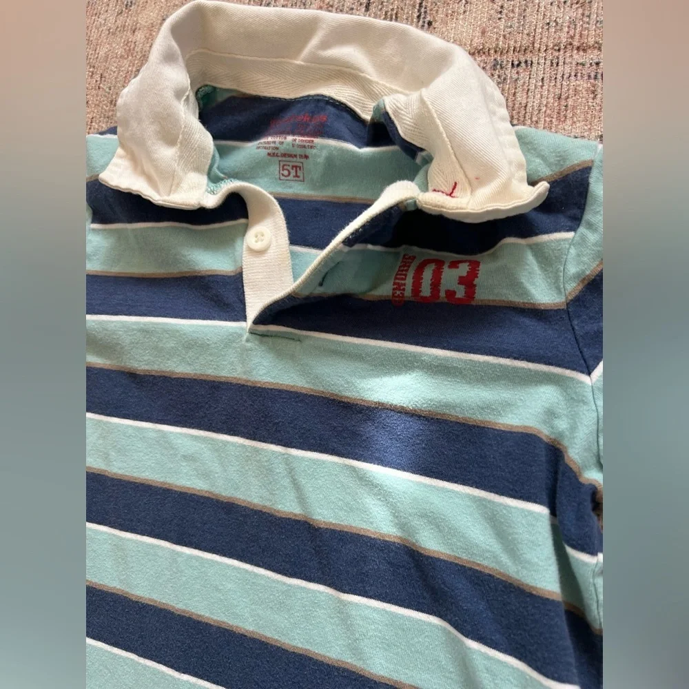 OshKosh B'gosh Blue and White Striped Polo